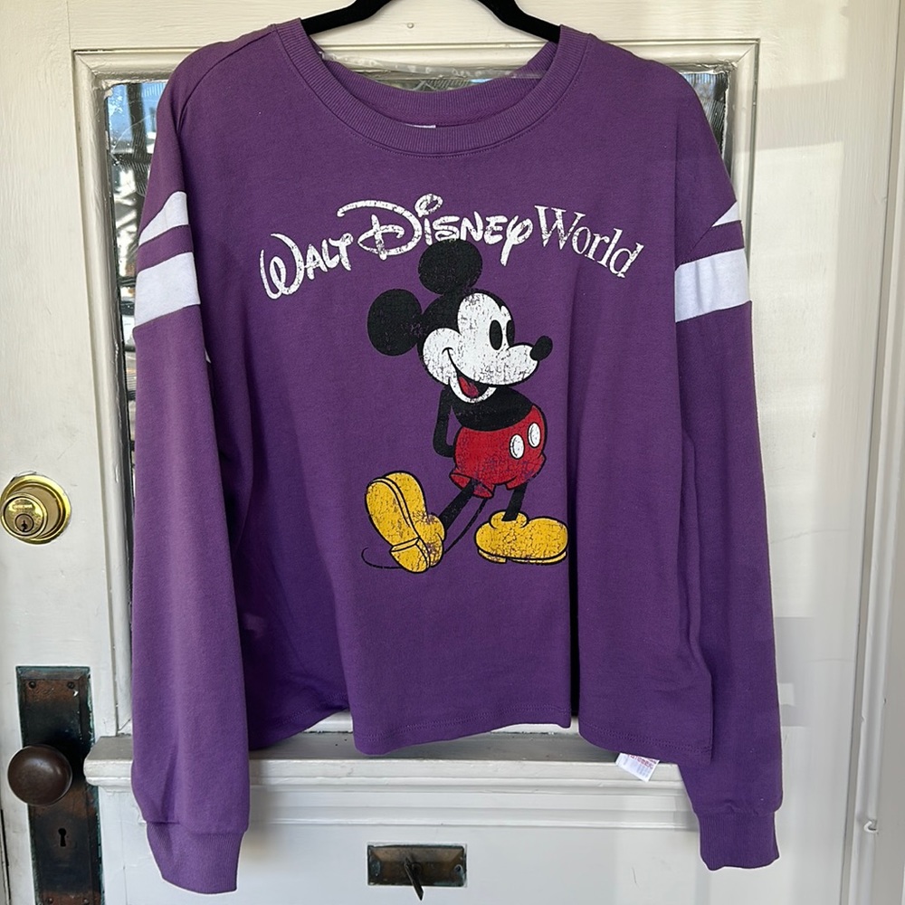 NWT Walt Disney World Purple Varsity Sweater XL
